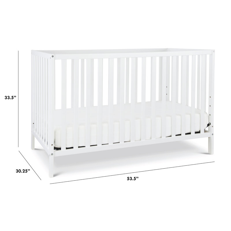 White Pine 4-in-1 Convertible Crib with Fixed Side Rails