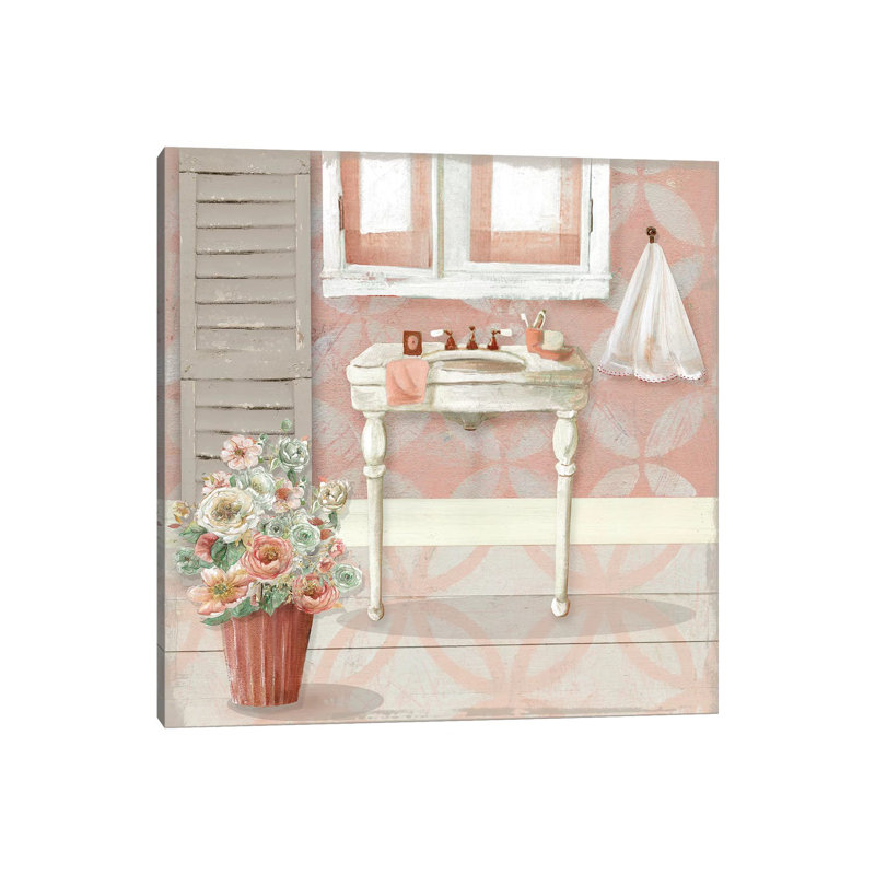 Blushing Bath Sink I by Carol Robinson - Print on Canvas, Wrapped Canvas, 45.72 cm H x 45.72 cm W x 1.91 cm D