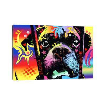 Choose Adoption Boxer by Dean Russo - Wrapped Canvas Print