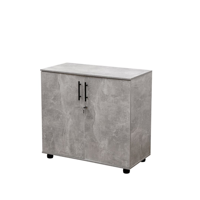 Lancaster 31.5”W Lockable Storage Cabinet with Adjustable Shelf & Leveling Feet — 2-Door Utility Cupboard for Home Office, Pantry, Laundry, Mudroom & Garage (Desk-Height 29.5”H)