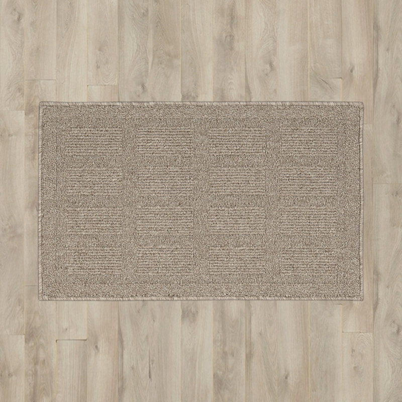 Tapis taupe touffeté à la main Seema, Rectangle 2 pi 6 po x 4 pi