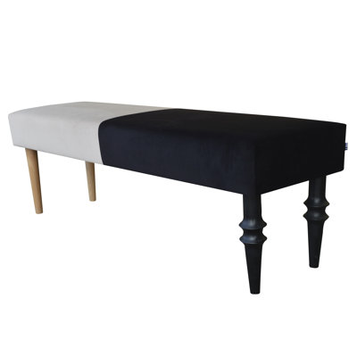 Eco Polyester Blend and Velvet Upholstered Bench