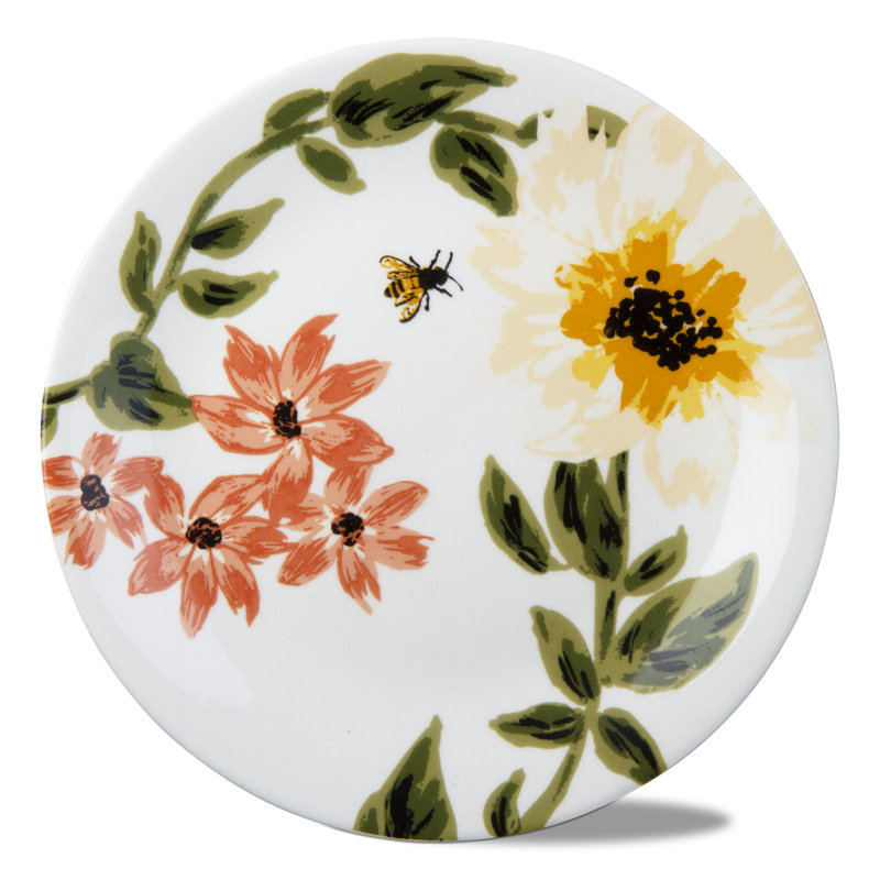  Bee Floral Appetizer Plate