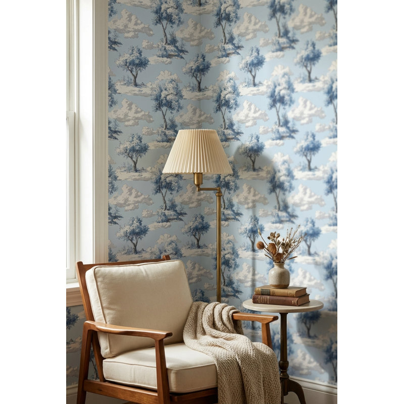 Papier peint traditionnel bleu traditionnel Traditional