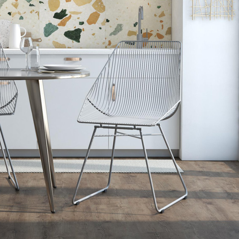 46cm H Slat Back Side Chair, Grey