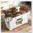 53.7" Farmhouse Kitchen Island with Sliding Barn Door & Power Outlet