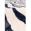 Tapis ivoire / bleu marine en laine / soie à motif animal fait à la main 5 pi x 8 pi