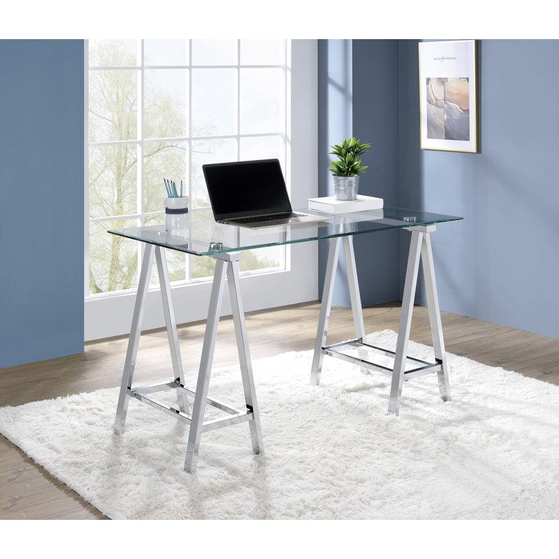 Tarrant Metal Base Writing Desk, Chrome