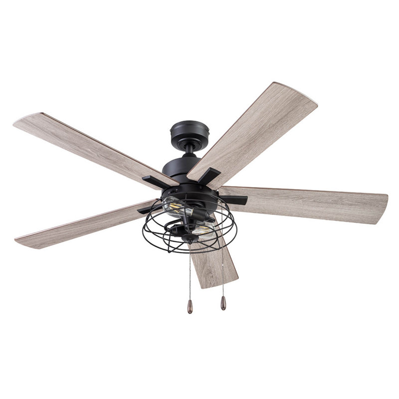 Marshall 52" Ceiling Fan with LED Light, Matte Black