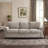  81.5" Nailhead Sofa, Classic Couch with Rolled Arms & Wooden Legs, 3-Seater Chenille Sofa for Living Room, Brown