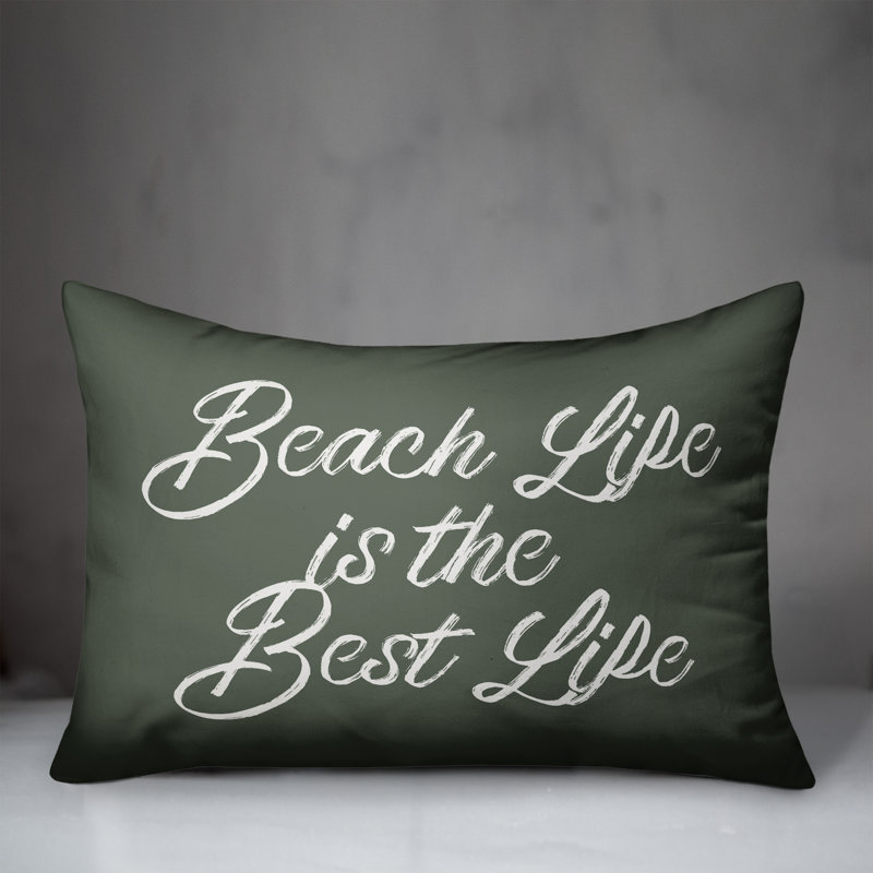 Coussin décoratif intérieur / extérieur en polyester , Sauge, H 14 po x l 20 po