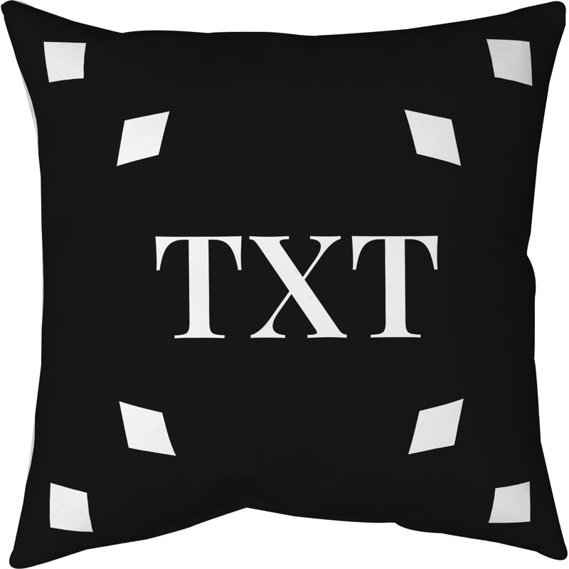 Coussin décoratif en faux suède avec texte personnalisé G-Diamond 16 x 16, Oui
