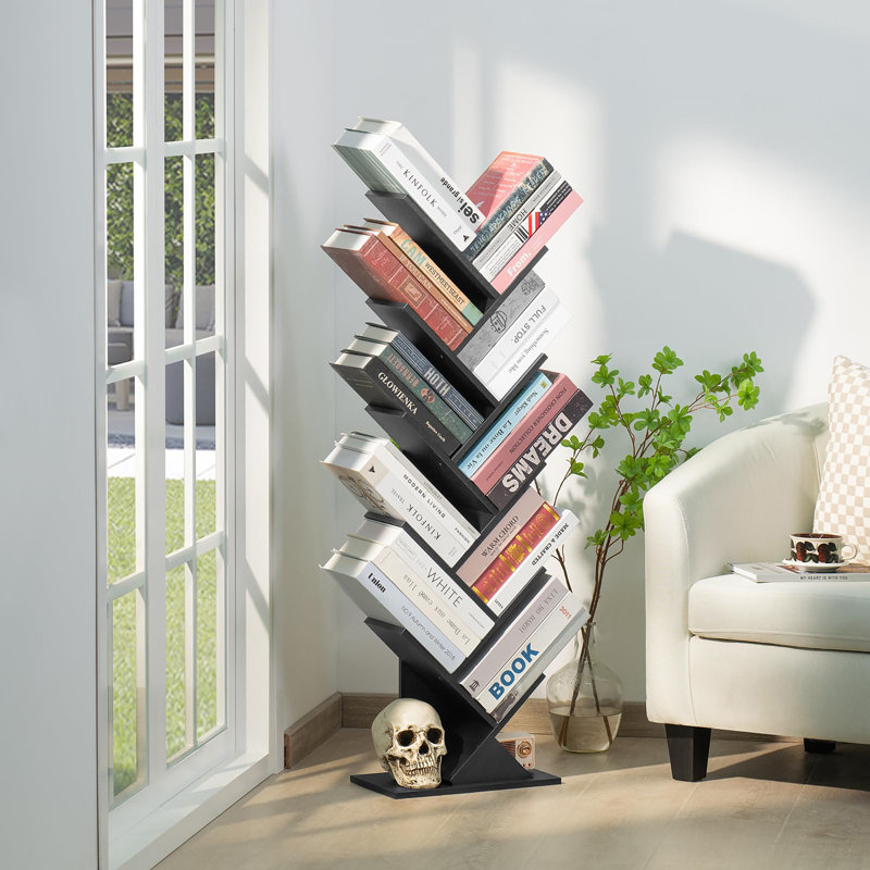 10 Tier Tree Book Shelf, Black