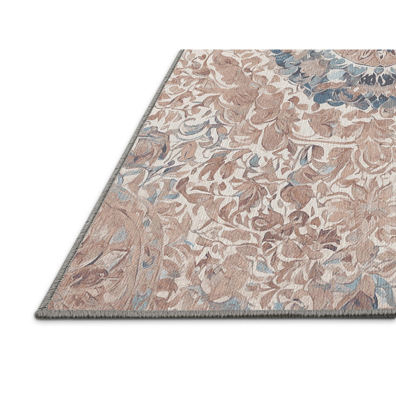 Machine Washable Gray Area Rug, Rectangle 7' x 10'
