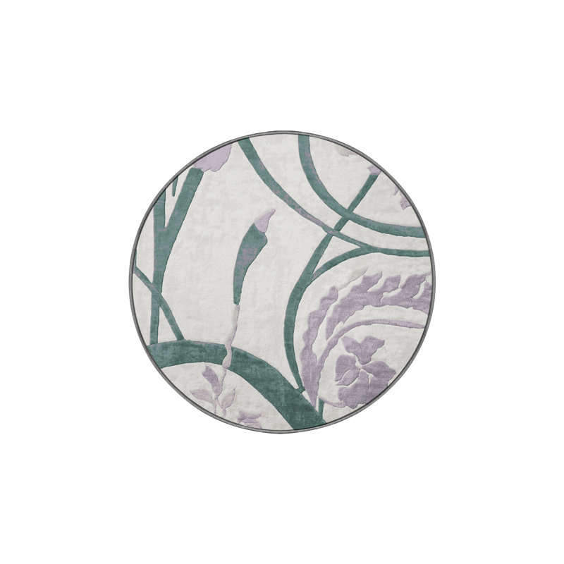 Silky Soft Plush Gray Area Rug, Round 4'