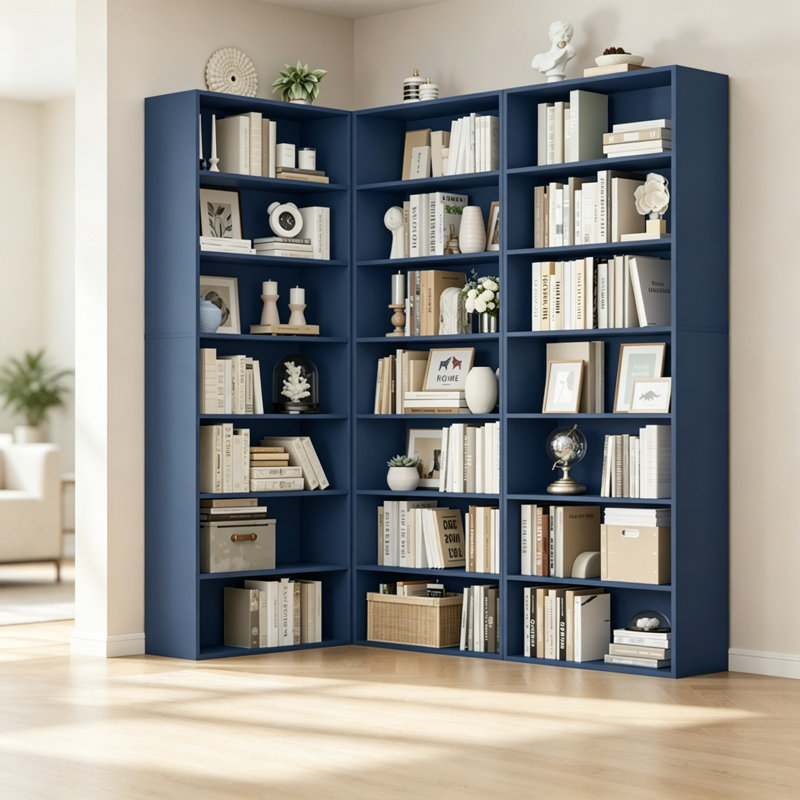 209.5 cm H x 60 cm W Bookcase, Blue