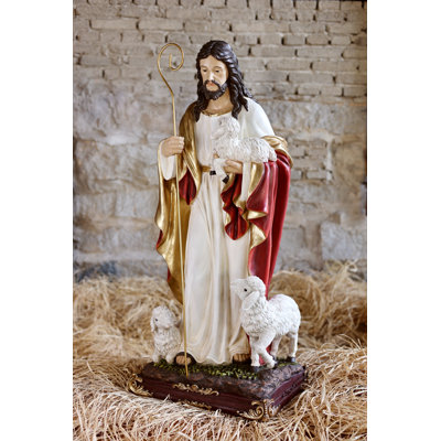 Figurine décorative Good Shepherd intérieur / extérieur