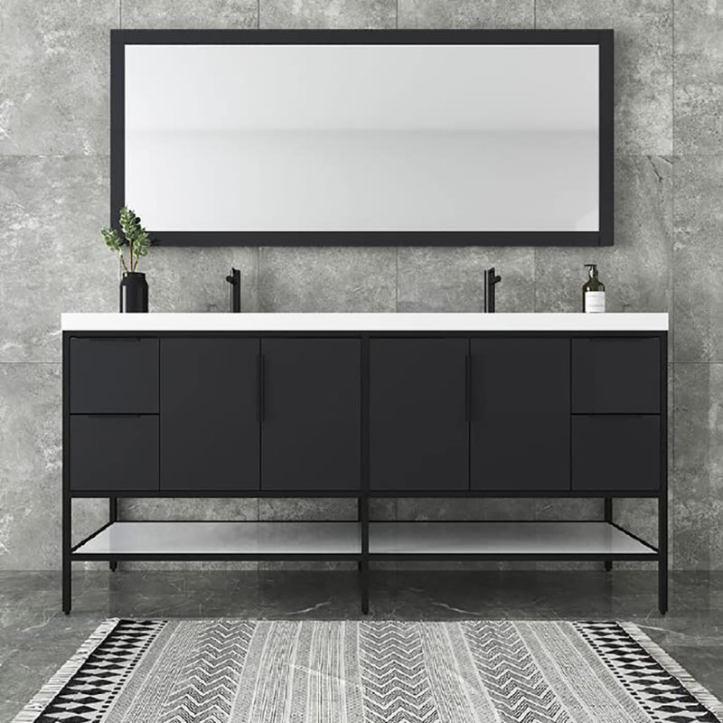Ensemble de meuble-lavabo double 83 "83", Gris