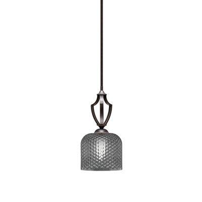 Mini-luminaire suspendu Shutesbury, verre fumé 6 po