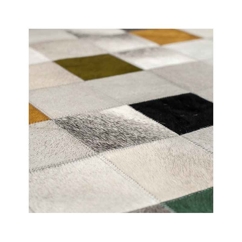 Art Hide Cowhide Area Rug in Green, Rectangle 9' x 12'