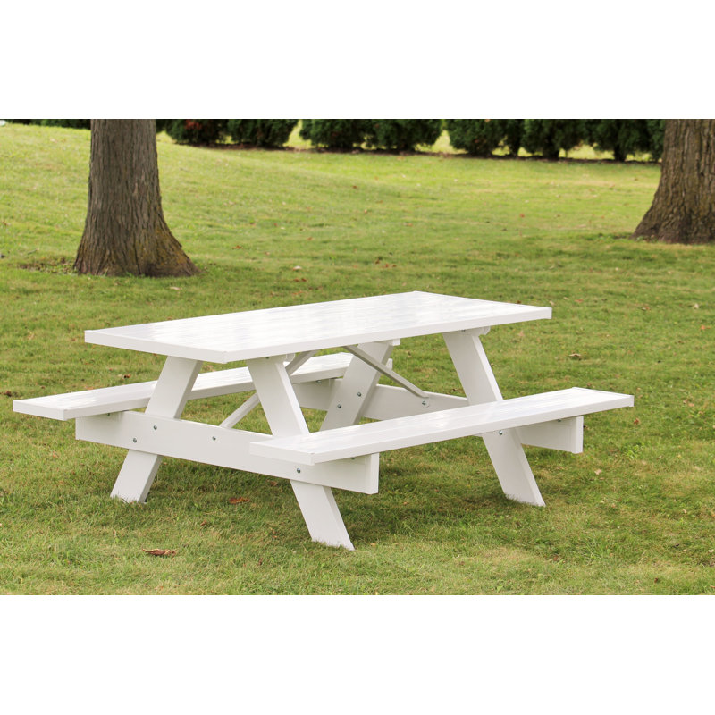 Mariario 6 - Person Patio Dining Set with Rectangular Table, White, 28" W x 72" D