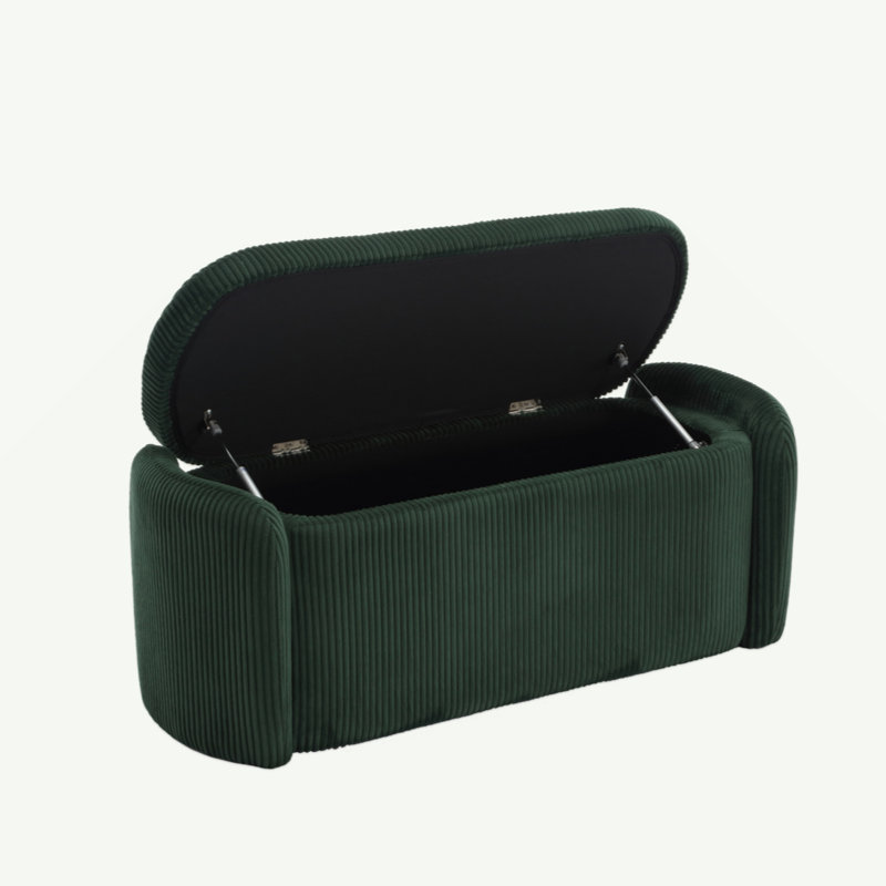 Repose-pieds avec rangement, banc d'extrémité de chambre à coucher, repose-pieds rembourré avec charnière de sécurité