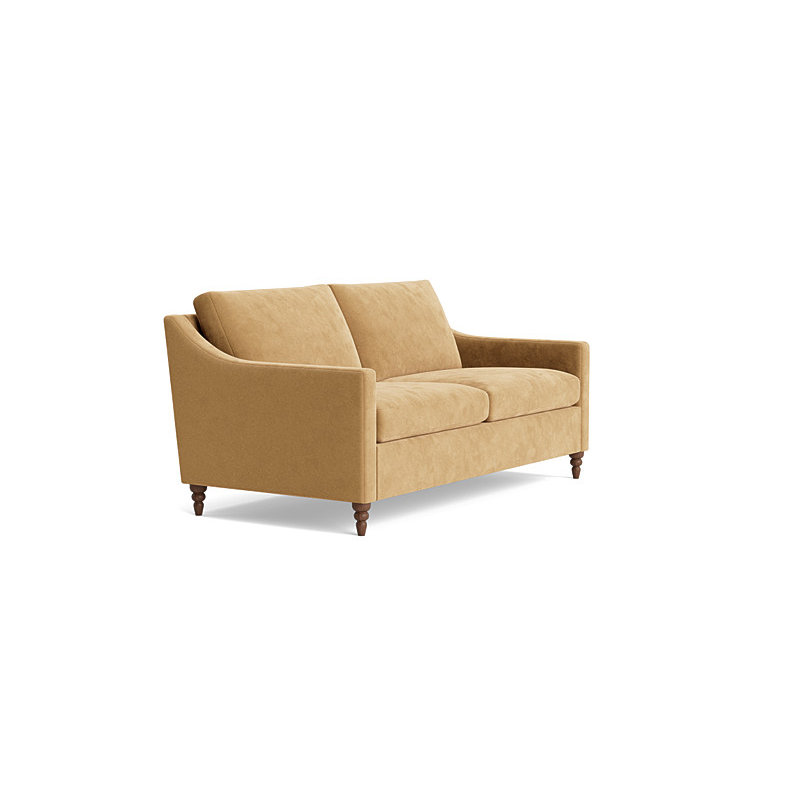 Vera Loveseat (70"), Walnut Finish (Turned), Performance Velvet - Nutmeg