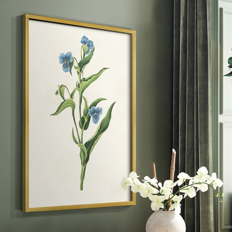 Fleurs des saisons, reproduction encadrée V - bois massif, H 20 po x l 16 po