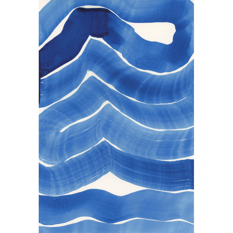 Impression sur toile Eudon "Blue Wiggles" par Jodi Fuchs, Cadre simple blanc, Oui, H 12 po x l 8 po