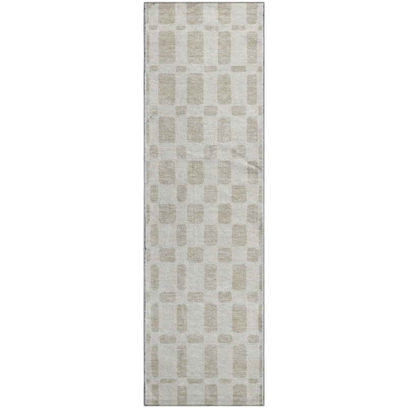 Premium Machine Washable Prisco Ivory Rug, Runner 2'3" x 7'6"