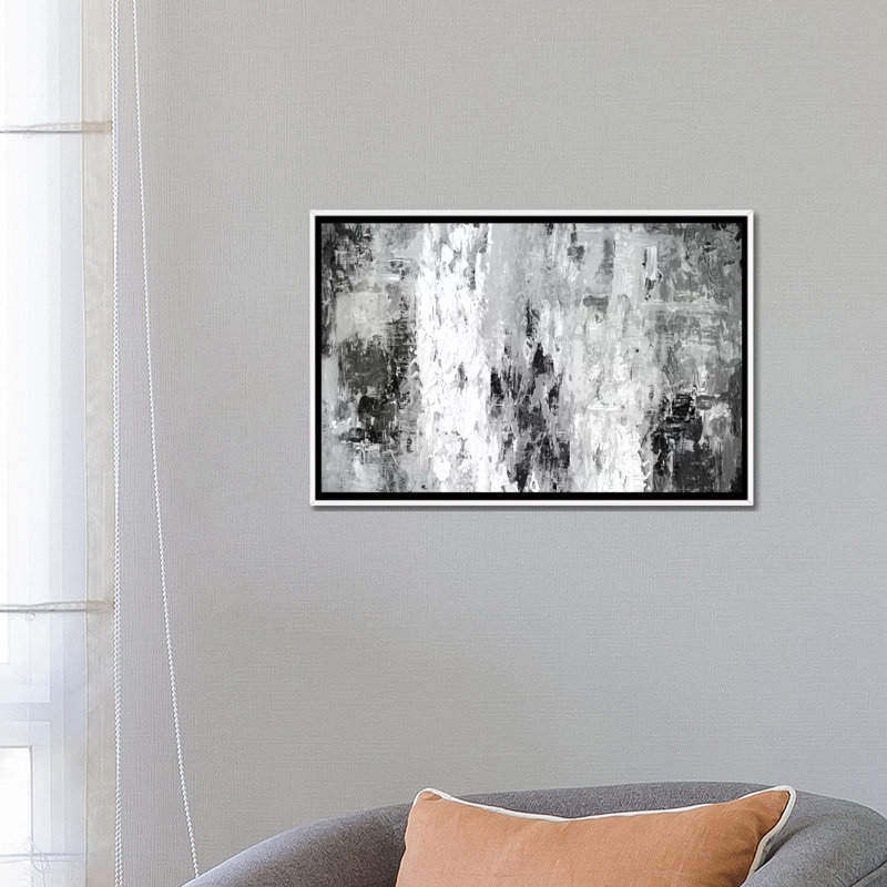 « Black And White Abstract IV by PI Studio » - Impression sur toile tendue, H 18 po x l 26 po, Impression encadrée, Blanc