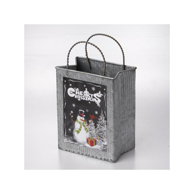 Panier en métal bonhomme de neige