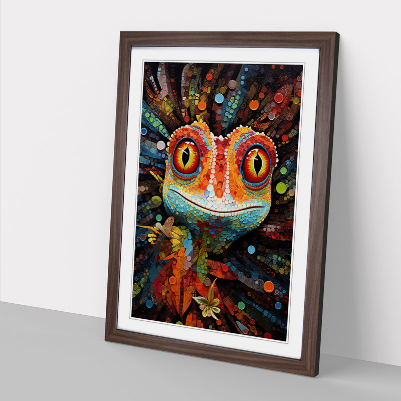 Single Picture Frame Print on Wood, Walnut Framed, 64cm H x 46cm W