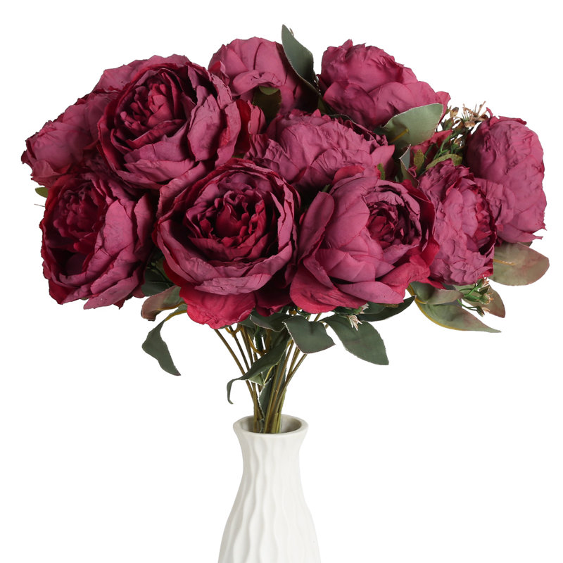 Arrangement floral bouquet de pivoines rétro, Rouge