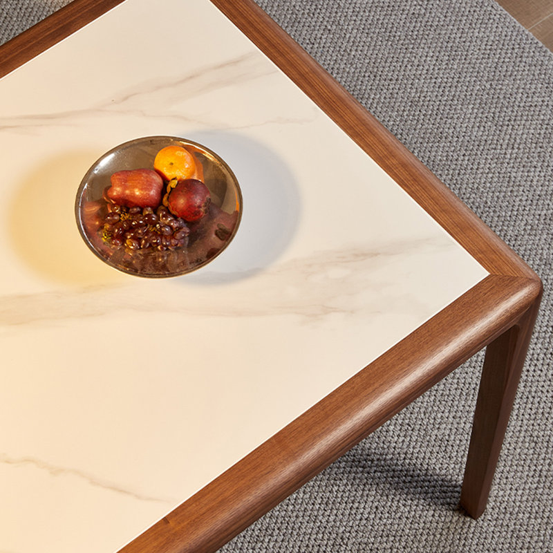 Tiy Solid Wood Base Dining Table, 29.52"H x 55.11"L x 31.49"W