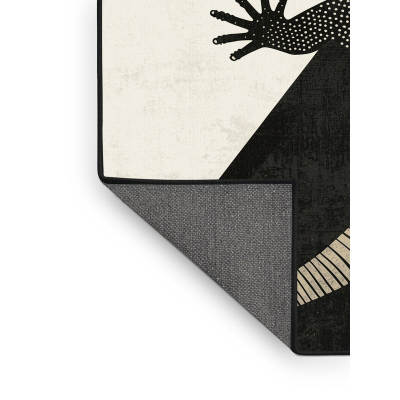 Tapis moelleux moelleux et moderne à motif géométrique rustique et moelleux de couleur brune Ahmad Gila, 8 x 10
