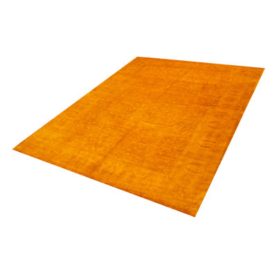 One of kind Hand-Knotted Vibrance Orange Rug 12'6" x 16'2"