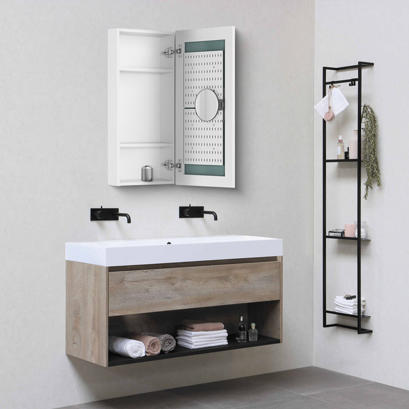 Armoire à pharmacie avec miroir l 14,5 po H 29,5 po Lemineur