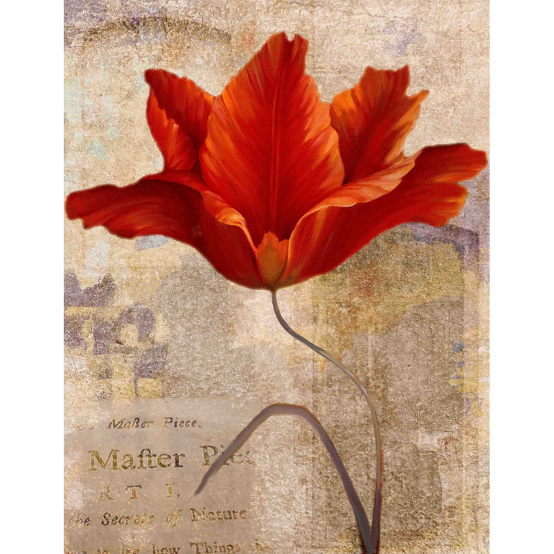 « red keyœuvre i » par louise montillio, reproduction d’art sur toile tendue, H 31 po x l 24 po x P 1,5 po
