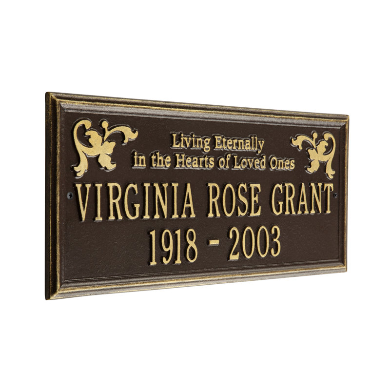 Wilmington 'Living Eternally' Memorial Plaque, Yes, Bronze/Gold