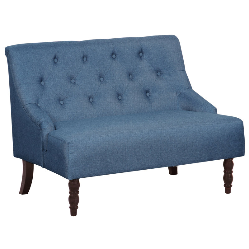 Nixa Upholstered 43.7'' Loveseat, Ocean Blue Linen