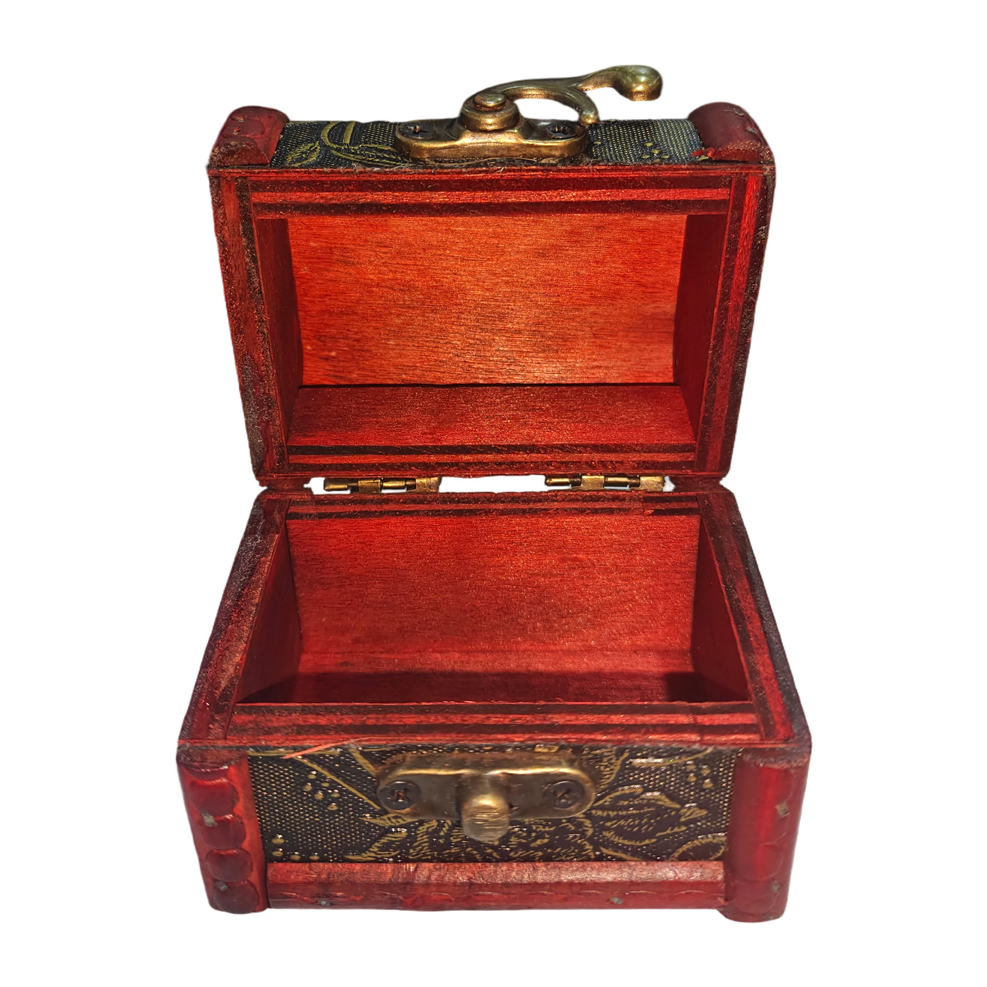 Latitude Run® 2pcs Vintage Wood Treasure Chest Small Jewelry Box With ...