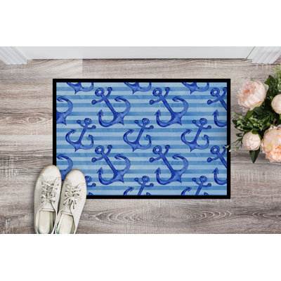 Tapis d’extérieur anti-dérapant à ancrages aquarelle