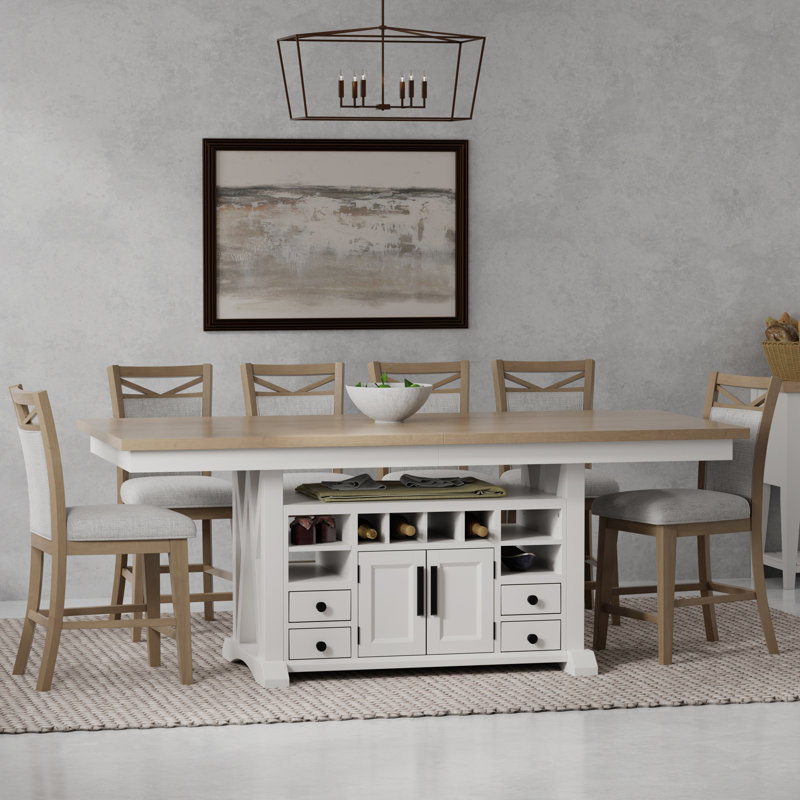 Stapleton Four Leg Dining Set, 7 Pieces: Table, 6 Chairs