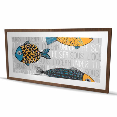 Illustration d'un poisson nautique - reproduction encadrée mat marine