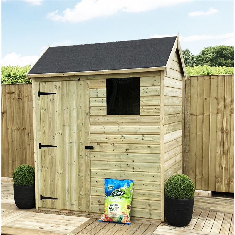 Bredy 7 ft. W x 13 ft. D Solid Wood Tongue & Groove Apex Garden Shed