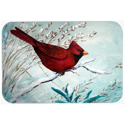 Caroline's Treasures Cardinal Winter Bird Glass Cutting Board