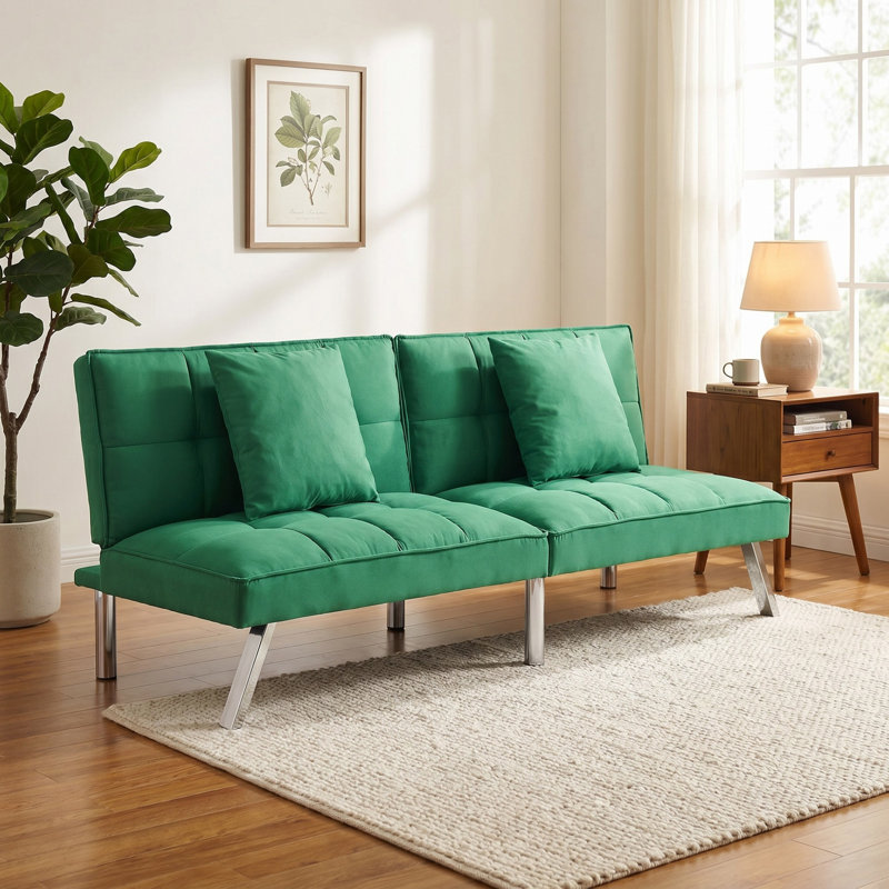 Canapé-lit futon convertible 67,72 po, Vert