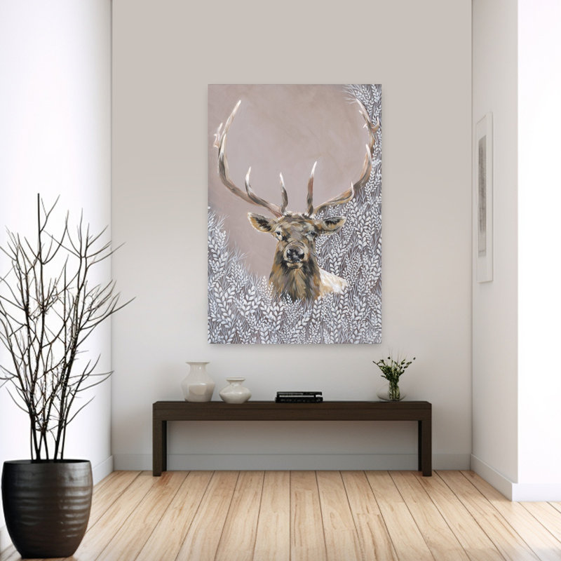 Evander, wapiti d'hiver, H 60 po x l 40 po