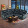 Dartee 5-Piece Microfiber Manual Reclining Corner Sectional With Dual Hidden Cupholders